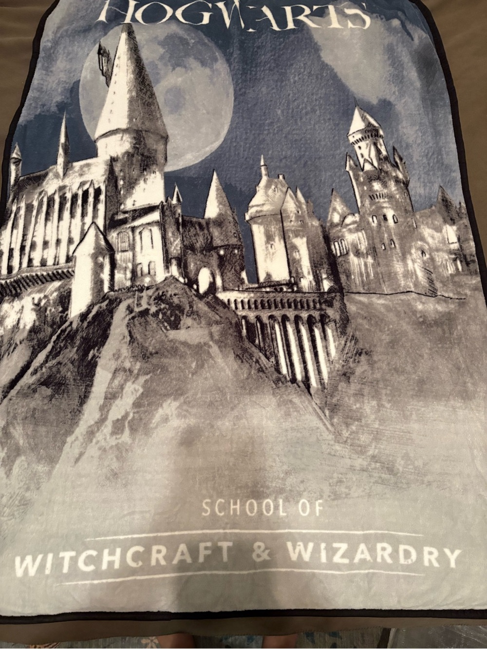 Hogwarts Castle Blue & Gray Fleece Throw Blanket - Licensed Design